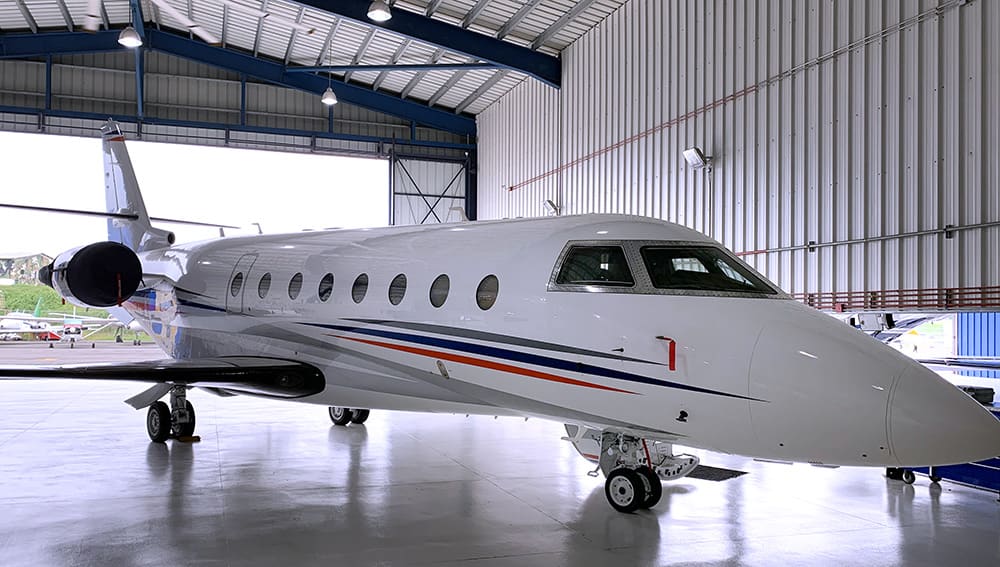 aircraft inside the hangar